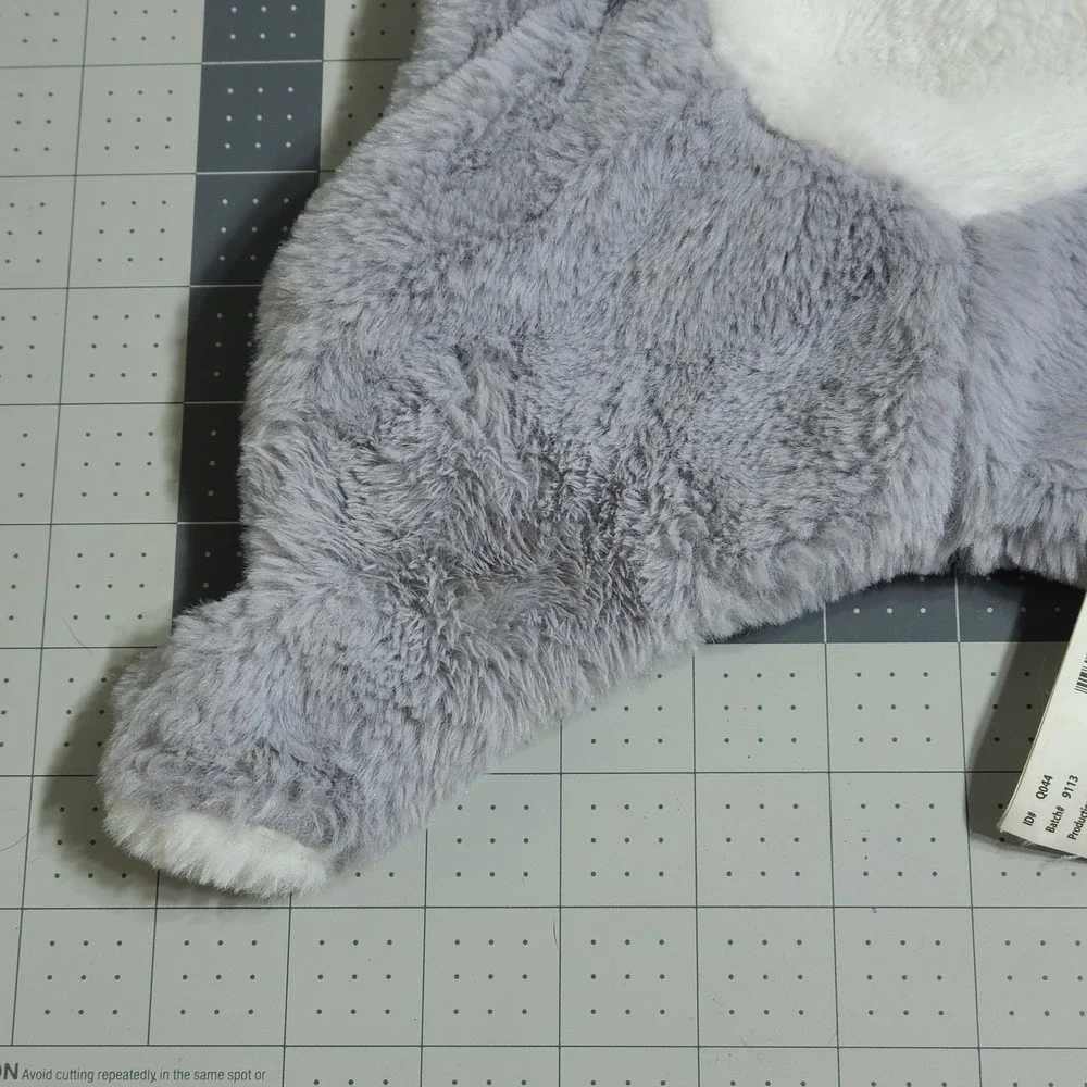 ELEPHANT LOVEY GRAY W WHITE PAWS & BELLY SECURITY BLANKET KELLY TOY FLAT CRINKLE